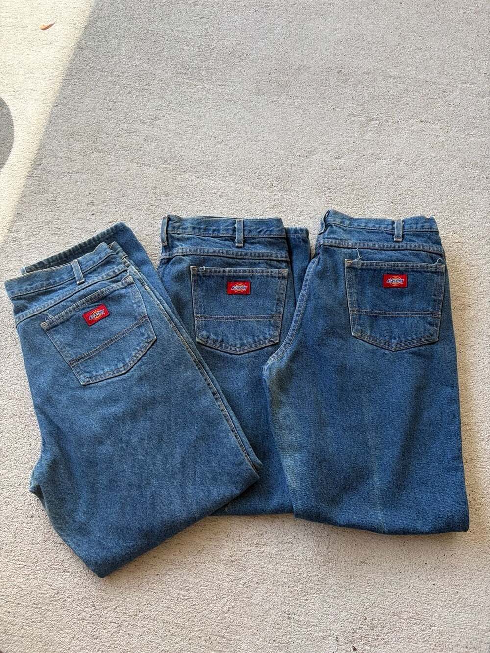 Vintage Dickies Mens Jeans Size 36X34 Regular Fit Straight Leg Lot Of 3